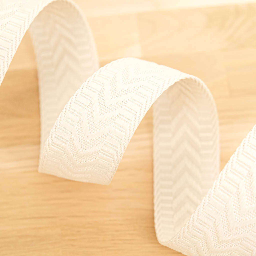 Ecru Faux-Plain Herringbone Strap - Maison Klem